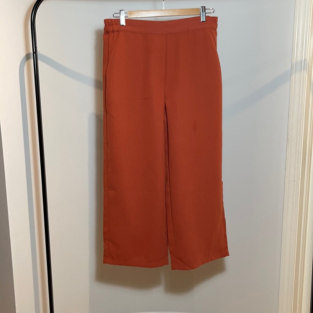MANGO High Waisted Wide Leg Pant
